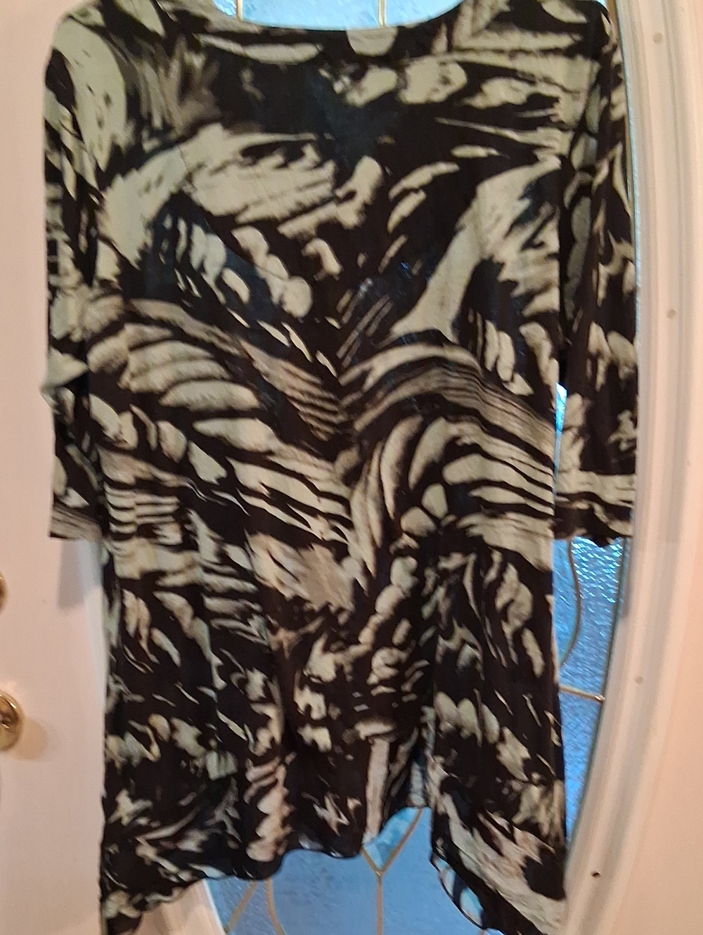 next Black, Cream And Foam Green Abstract Pattern Tunic